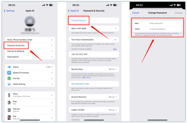 Reset Apple Account Password on iPhone