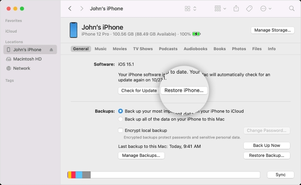 Hard Reset iPhone Using iTunes