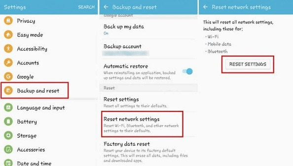 Reset Network Settings Android