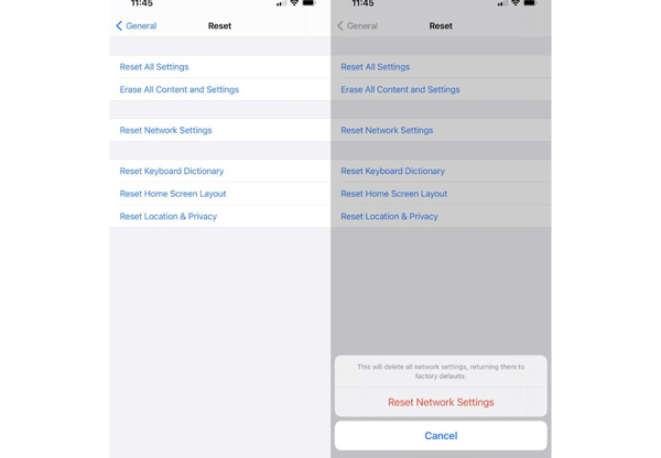 Reset Network Settings iPhone