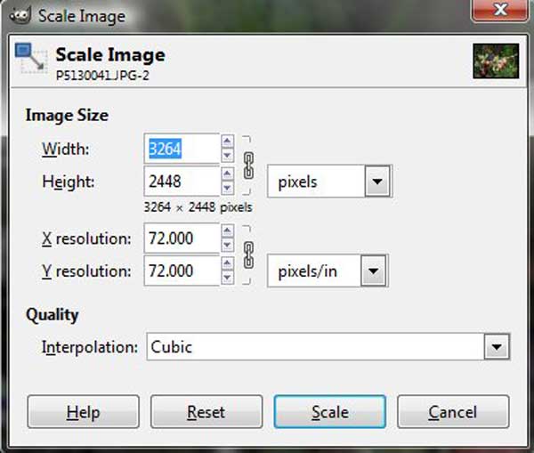 Resize GIF Gimp