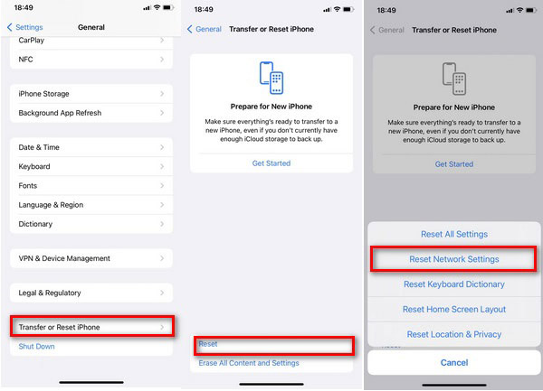 Restart Network Setting on iPhone