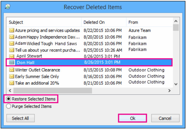 Restore Deleted Outlook Contacts