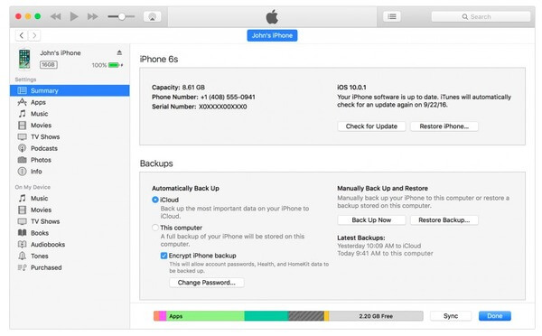 Restore iPhone from iTunes