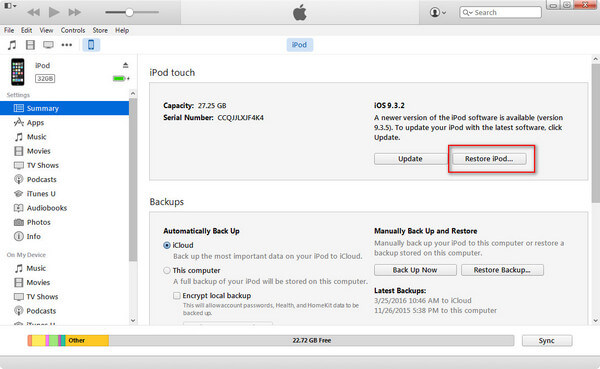 Restore with iTunes
