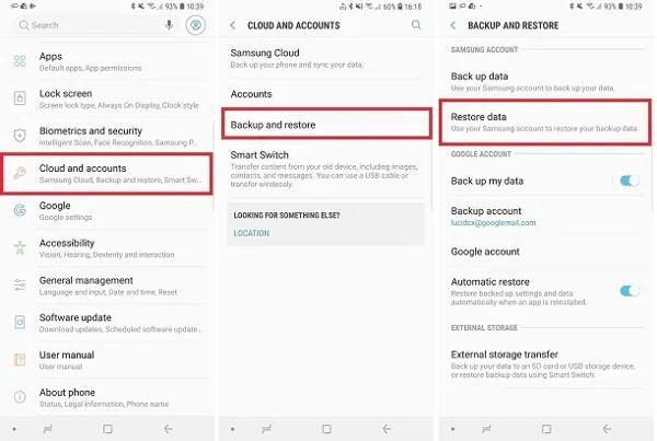 Restore Samsung Cloud
