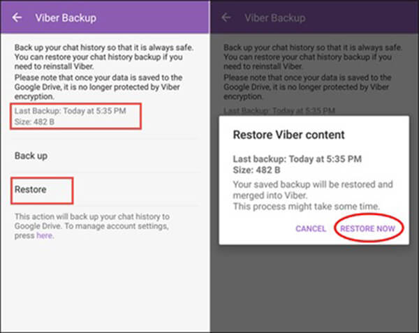 Restore Viber Backup