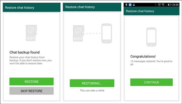 restore whatsapp from google drive