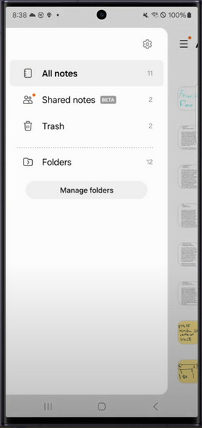 Samsung Notes Trash