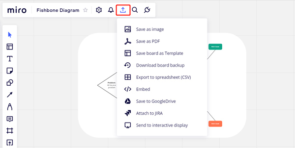 Save Created Fishbone Diagram Template Miro