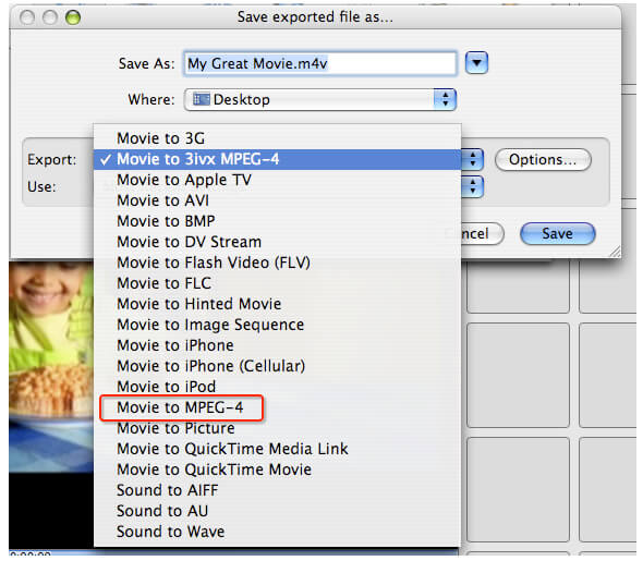 imovie 10.1.2 how to export as mp4