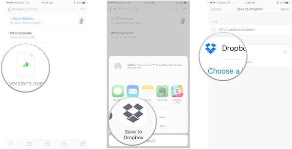 how to use dropbox to put on my iphone