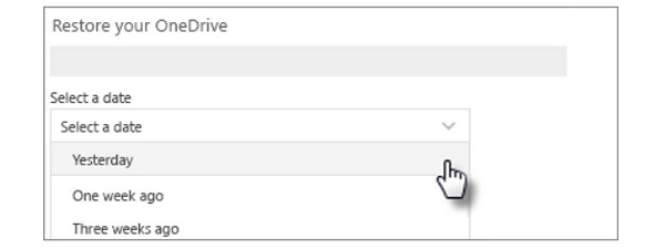 Select one drive restore date