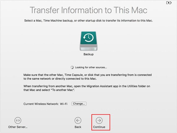 mac time machine restore to different location