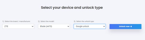 Select Your Device And Unlock Type