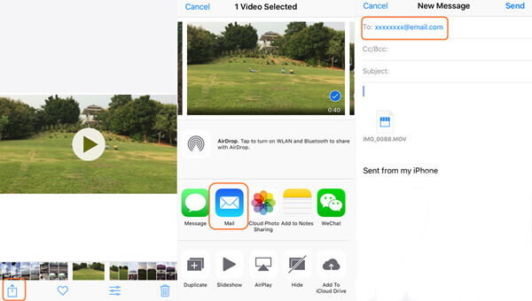 Import videos from iPhone to Mac with email