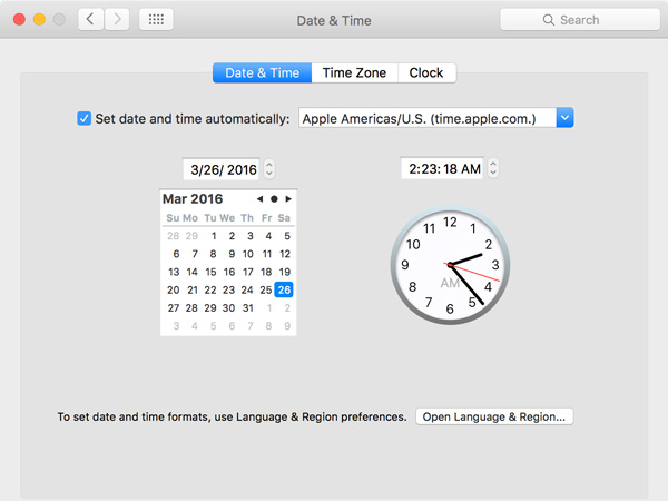 Set Date on Mac