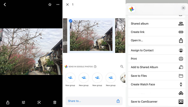 Share Google photos directly