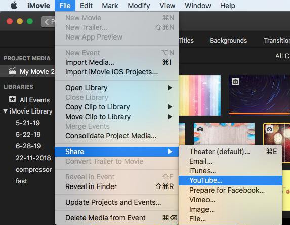 how to export imovie on mac