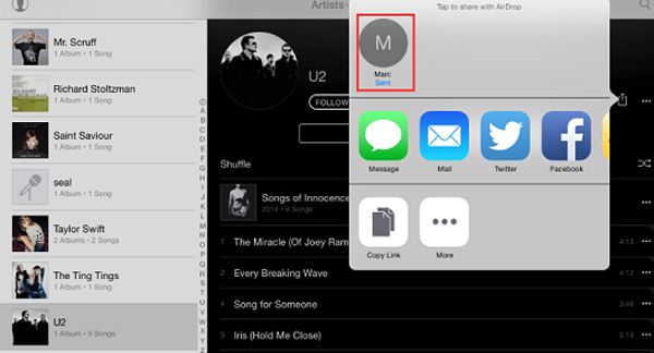 Share iPad Songs