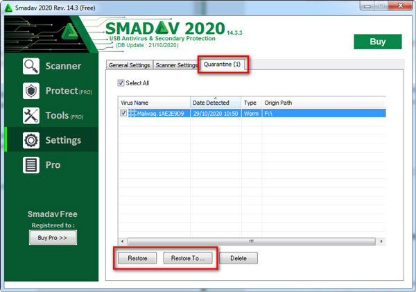 Smadav Quarantine