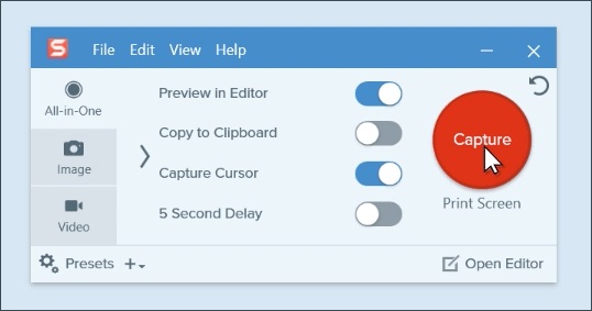 stop snagit video recording mac