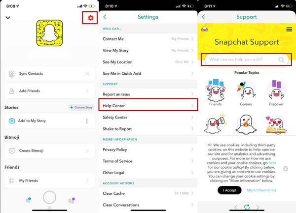 Snapchat support