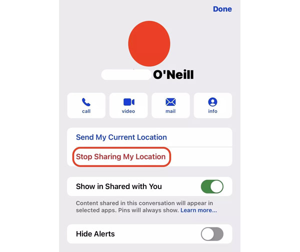 Stop Sharing Location On iMessage