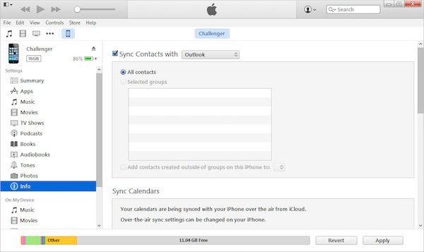 Sync iPhone Contacts with iTunes