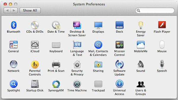 system preference