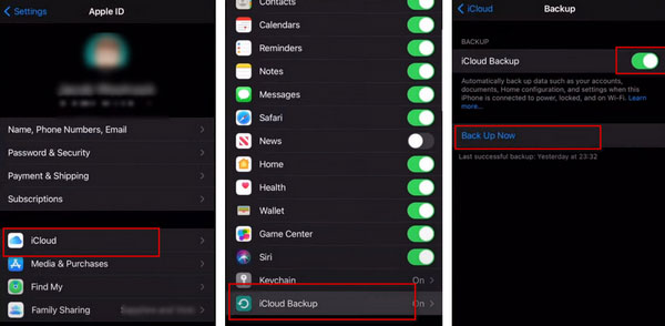 Turn on iCloud Backup