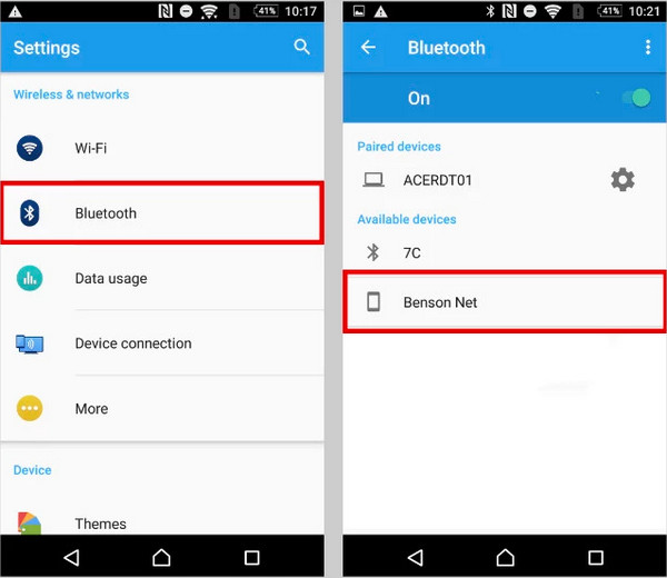 Toggle On Bluetooth