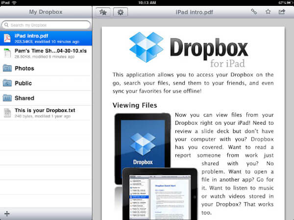 Transfer Files with Dropbox