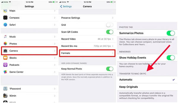 Transfer HEIC Setting