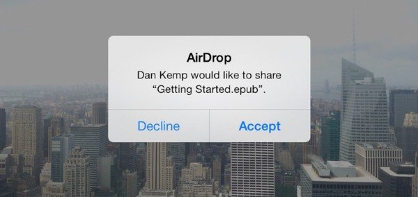 使用AirDrop将iBooks传输到iPad