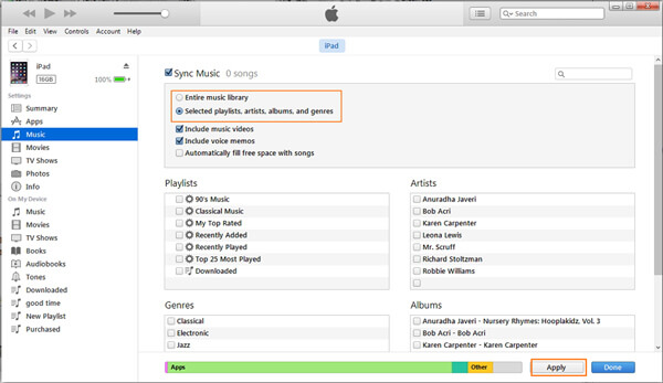 Transfer Music to iTunes