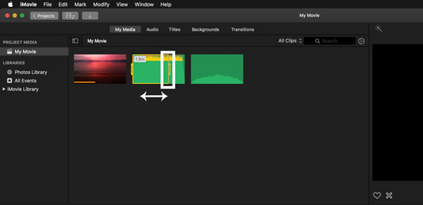 Trim MPp3 in Imovie Media Window