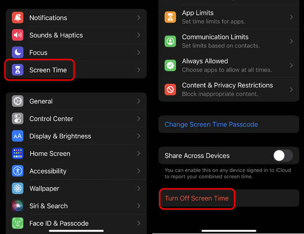 Turn Off Screen Time iPhone