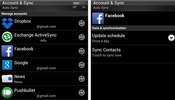 Turn Off Sync for Facebook