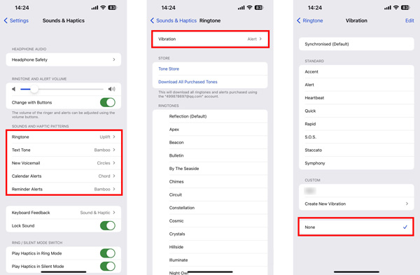 how do i turn off vibrate on my iphone 14 pro