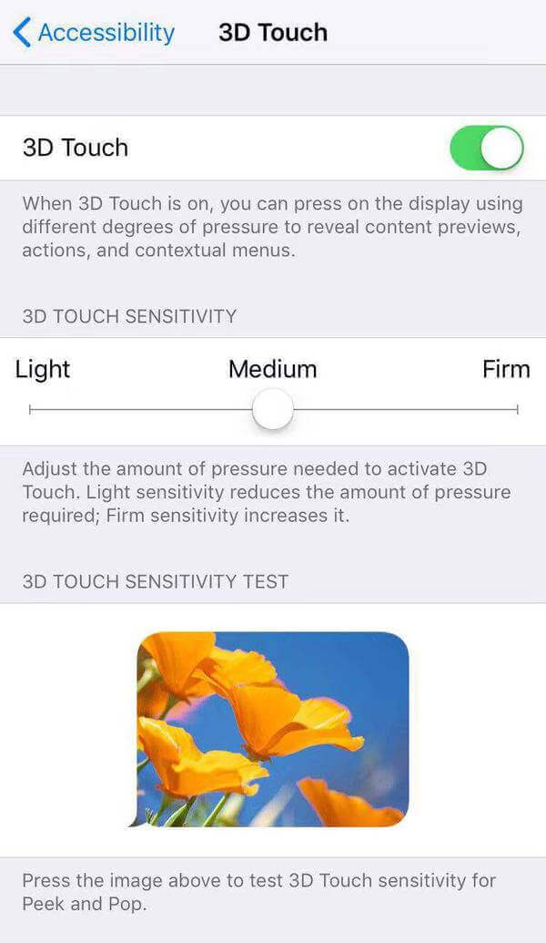 Turn on 3D touch
