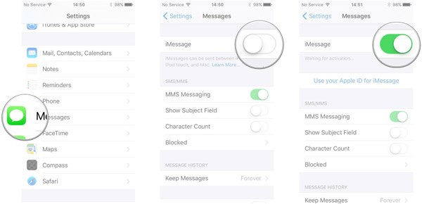 Turn on iMessage