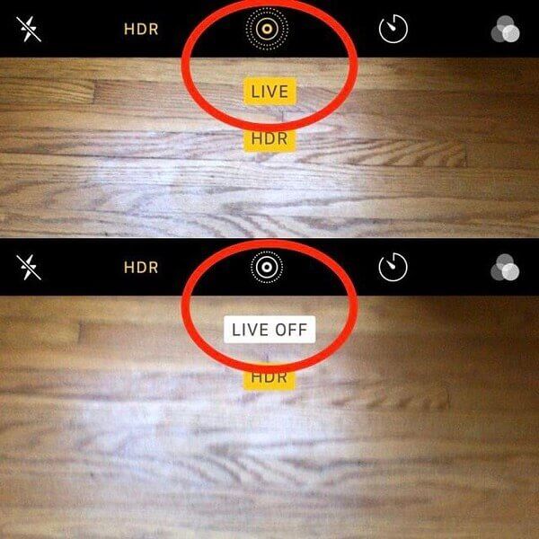 Turn on or off Live Photos