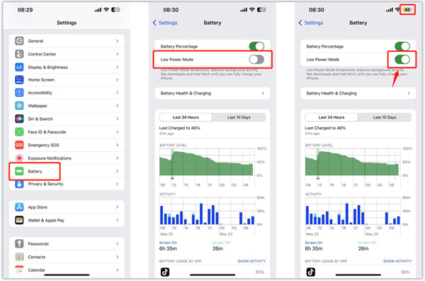 Turn on Power Mode on iPhone