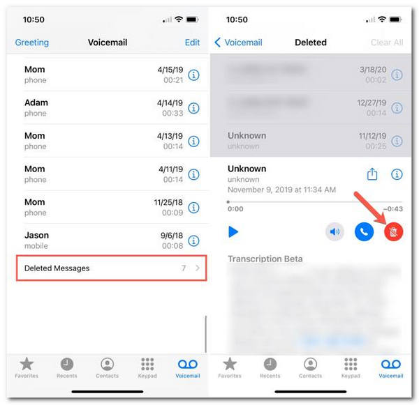 Undelete Voicemail iPhone