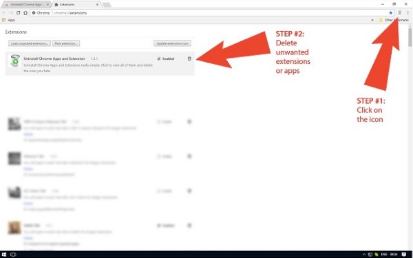 how to uninstall google chrome extensions