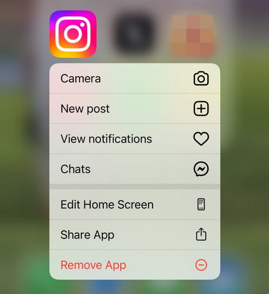 Uninstall instagram on iPhone