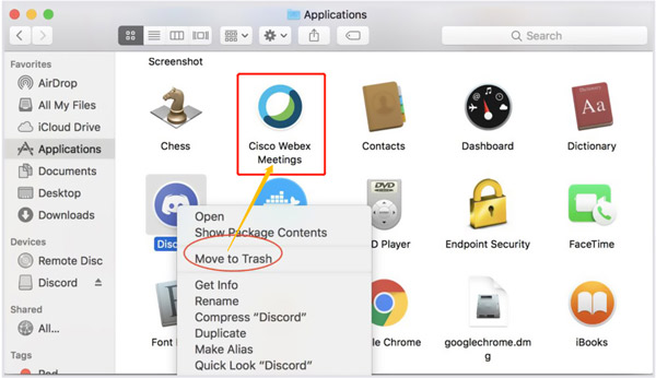 Uninstall Webex on Mac