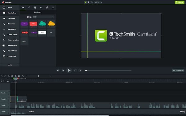 Video editor Camtasia