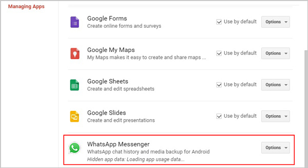 view old whatsapp backup on google drive